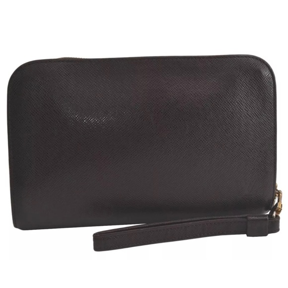 Louis Vuitton Taiga Baikal Clutch Bag Brown LV Low-key Luxery Unisex Wristlet - Picture 1 of 16